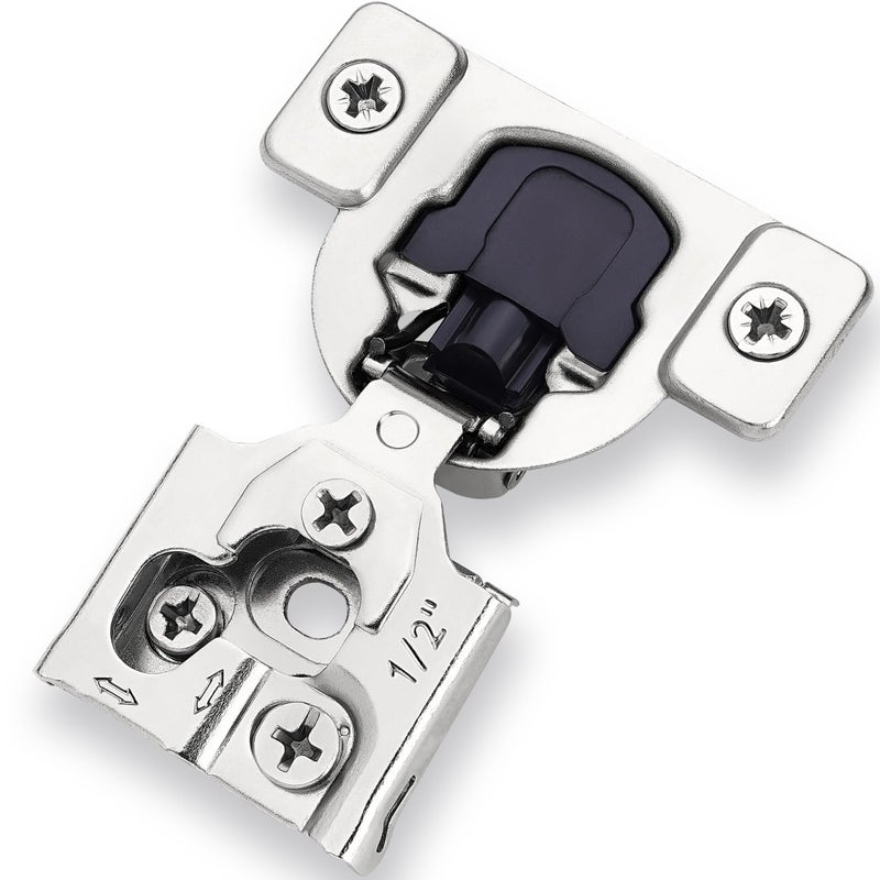Decobasics 2 Pack Soft Close Cabinet Hinges â€“ 1/2" Overlay for Kitchen Cabinet Doors, Face Frame Concealed Hidden Hinges â€“ Stainless Steel, Self-Closing with 3-Way Adjustment & Slow Close Damper - Image 1